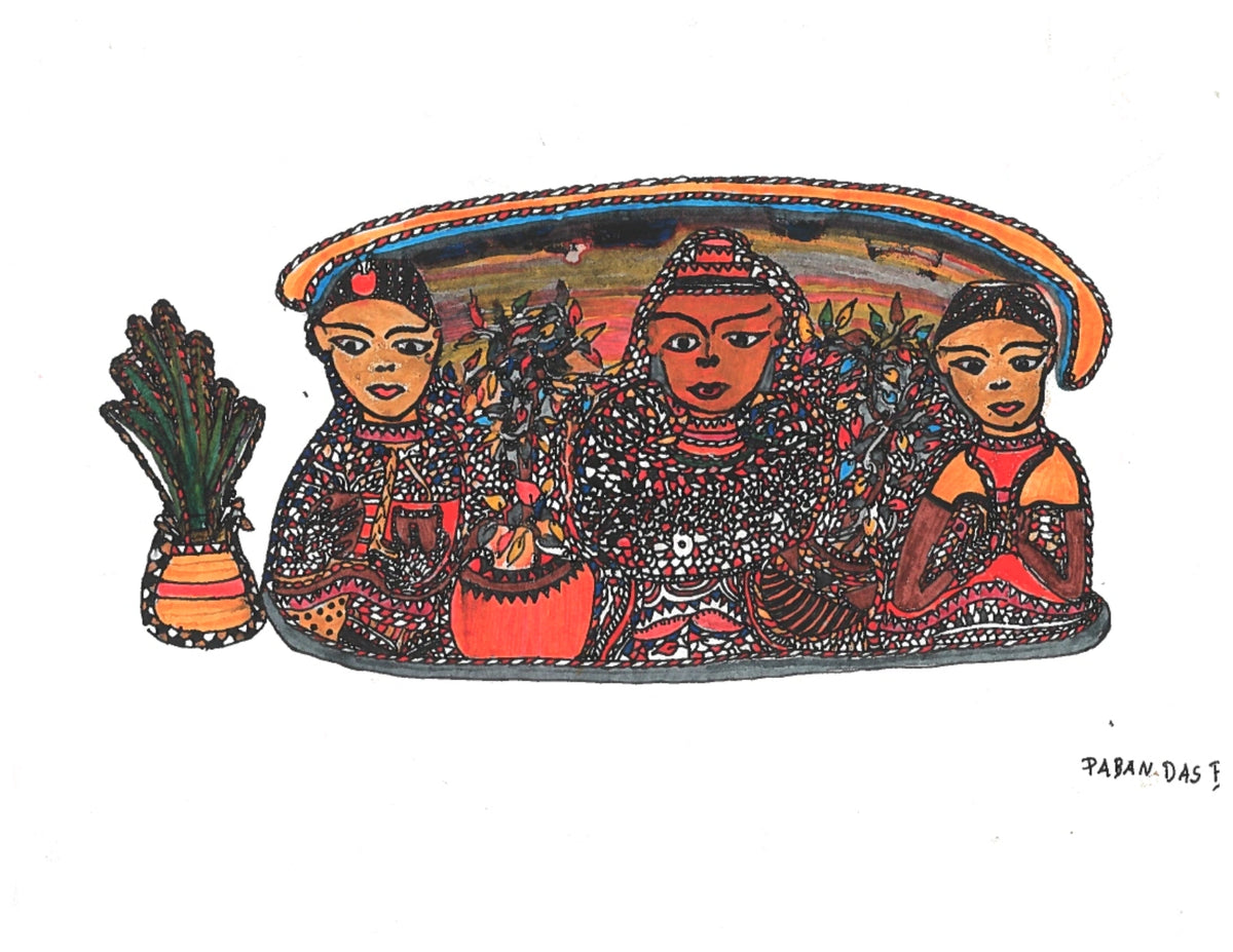 Three maids and a plant